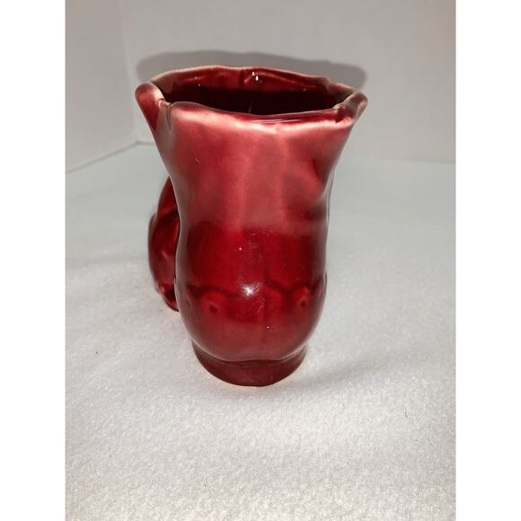 Vintage Raspberry Shawnee USA Pottery Shoe Planter With Puppy 3.25" x 7.50" - Picture 6 of 11